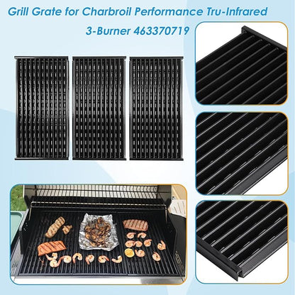 17" Grill Grate for Charbroil Performance TRU-Infrared 450 3-Burner 463370719 463371719 463371116 463371316 463371716, Porcelain Steel Emitter for Charbroil Grill Replacement Parts
