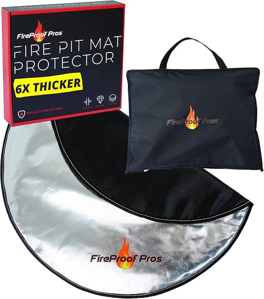 Fire Pit Mats for Under fire Pit 24" Round Non Combustable Heat Deflector Fire Resistant Fireproof Mat/Fireplace Mat. Pad Protector for firepit, Grill