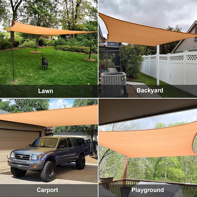 Sun Shade Sail 10'x11' Peach Fuzz Rectangle Custom Size | 95% UV Block - Image 7