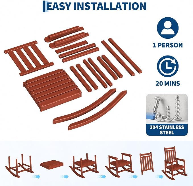 HDPE Rocking Chair Outdoor Set of 2 - Image 4