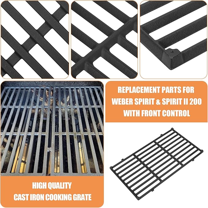 AJinTeby 7635 Flavorizer Bars 7637 Grates 69785 Burner Tube 67060 Heat Deflector Replacement Kit for Weber GS4 Spirit & Spirit II 200 Series, Spirit E210 E220 S210 S220, Spirit ii GS4 E210 etc