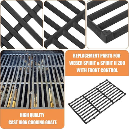 AJinTeby 7635 Flavorizer Bars 7637 Grates 69785 Burner Tube 67060 Heat Deflector Replacement Kit for Weber GS4 Spirit & Spirit II 200 Series, Spirit E210 E220 S210 S220, Spirit ii GS4 E210 etc
