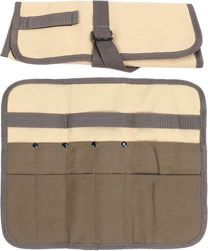 Camping Tableware Organize Bag, Knife Roll Cookware Set Canvas Storage Portable Hanging Picnic Cutlery Tablewares Storages Hang Out Equipment Hygiene Lightweight for Outdoor Barbecue Activities