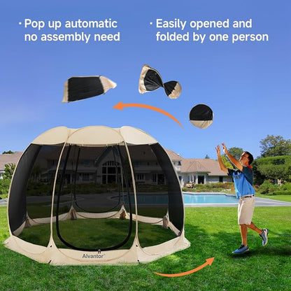 Alvantor Pop Up Screen House Tent, Instant Outdoor Gazebo - Image 3