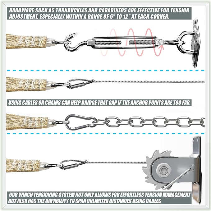 Amgo Custom Size 6' x 14' Green Rectangle Square Sun Shade Sail UPF50+ - Image 8