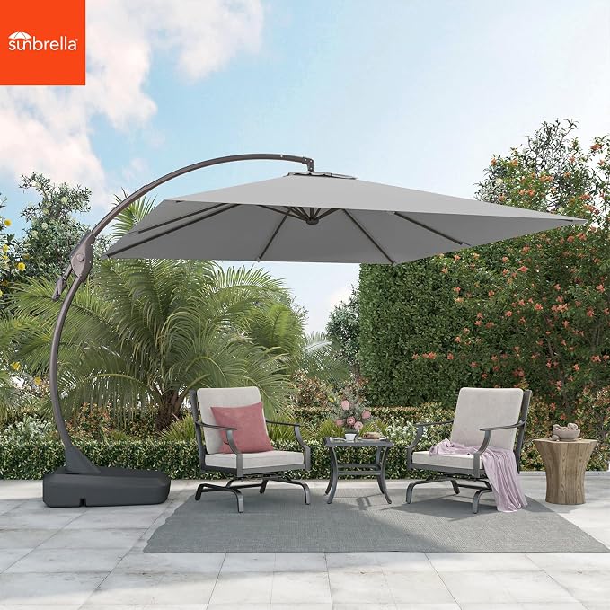 Grand patio Sunbrella 10x10 FT Large Cantilever Square Umbrella, Charcoal | - Image 2