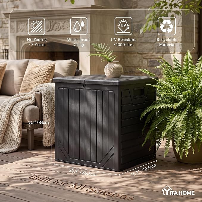 YITAHOME 150 Gallon Large Outdoor Storage Box w/Double Wall | Waterproof Deck - Image 5
