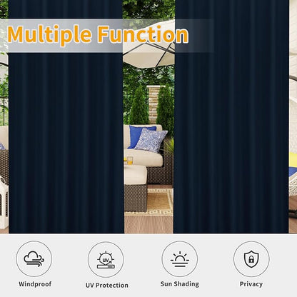 Easy-Going Outdoor Patio Curtains 2 Panels, 54x120 inch, Porch and Pergola - Image 5