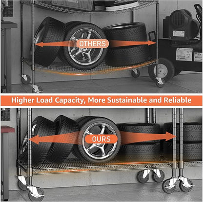 M MZG 4 Tiers Storage Shelves Load 1400LBS, Metal Shelving Wire Metal Shelving - Image 5