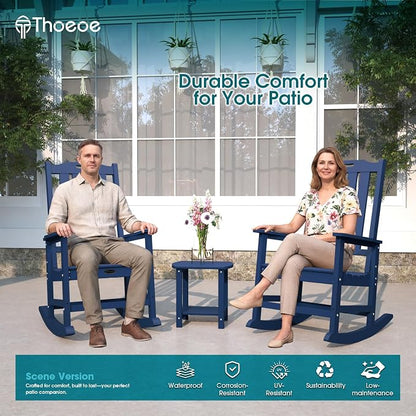 THOEOE Outdoor Rocking Chairs, Oversized Patio Rocking Chair | HDPE Outdoor - Image 2