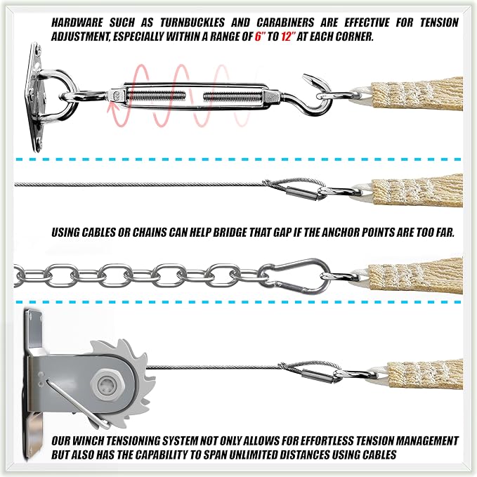 Colourtree TAPR0810 Custom Size 10' x 19' White Sun Shade Sail UPF50 Canopy UV - Image 7