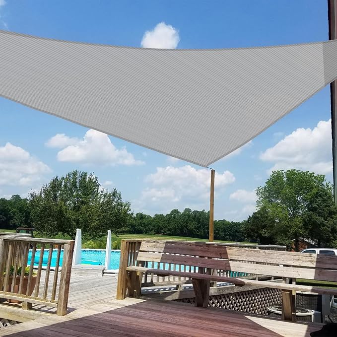 Windscreen4less 16' x 16' x 16' Sun Shade Sail Triangle Outdoor Canopy Cover UV by Windscreen4less