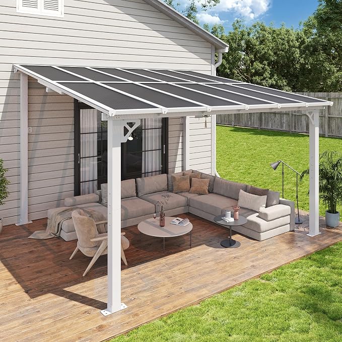 Aoxun 12’x10’ Gazebo with Aluminum Frame & Polycarbonate Panel, Outdoor Patio by Aoxun