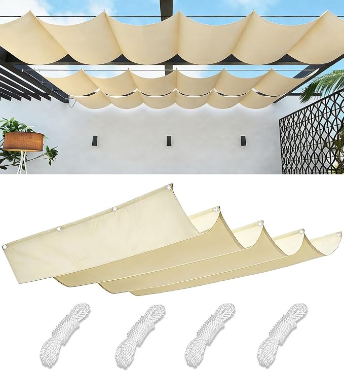 Retractable Waterproof Wave Awning Cover 5' x 30' by WoaceSunShadeSail