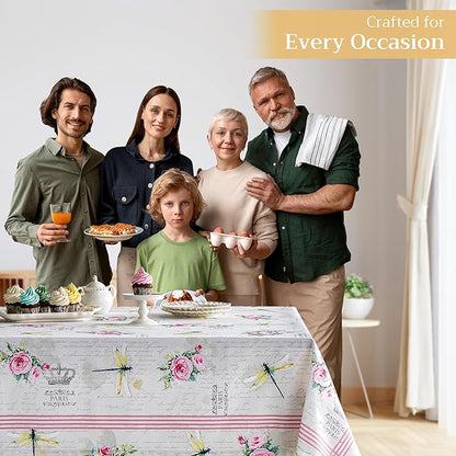 Maison d' Hermine Table Cloth Square Table 100% Cotton 54 x 54 Inches Tablecloth Reusable Decorative for Dining Room, Farmhouse, Home, Party, Festive & Wedding Spring Summer - Champ De Mars