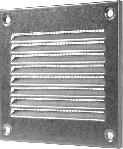 Vent Systems 4'' x 4'' Inch (Overall Dimensions) Pack of 5 - Galvanized Air Vent Cover - Metal Air Return Grill with Built in Guard Screen - HVAC Ducting Vent Duct Cover for Interior, Exterior Use