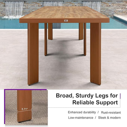 PURPLE LEAF 13 Pieces Large Outdoor Dining Set Patio Table and Chairs Set Aluminum Rattan Wicker Patio Furniture Set for Lawn Porch Deck Brown