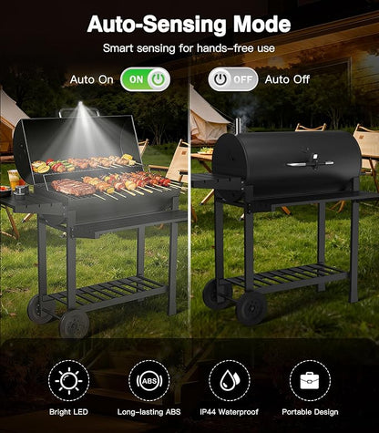 Rechargeable Grill Light for Webwer Grill & Blackstone Griddle, 2 Colors Temperature BBQ Light, Magnetic Auto On/Off Outdoor Barbecue Grilling Accessories Gifts for Men Husband