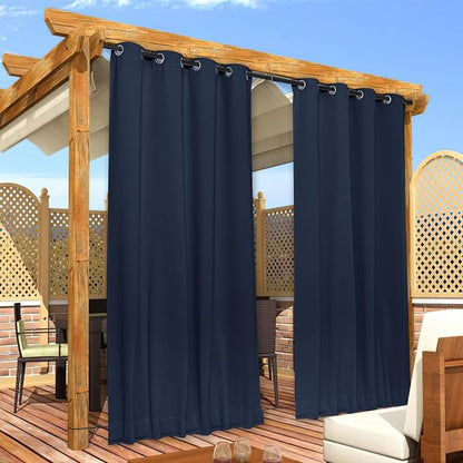 NICETOWN 2 Panels Outdoor Curtains Bottom Fixed - Image 9