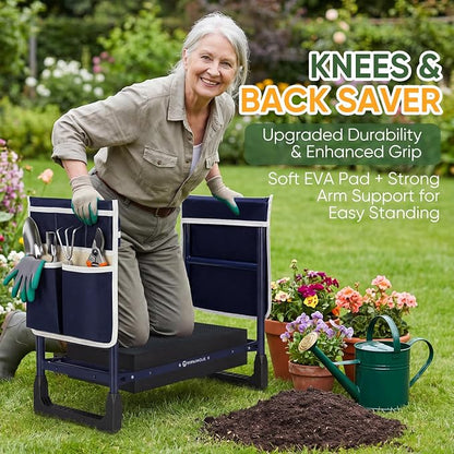 Garden Kneeler and Seat, Foldable Heavy Duty w/Soft Kneeling Pad | 600lbs - Image 2