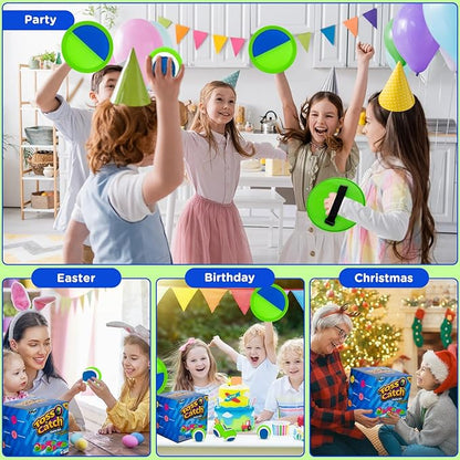 Ayeboovi Toss and Catch Ball Set Outdoor Yard Beach Pool Toys Games for Kids Family Sports 8 Paddles 4 Balls for Toddlers Boys Girls Ages 3-12 Boys Girls Birthday