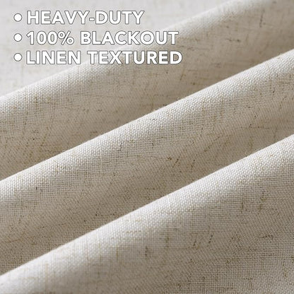 H.VERSAILTEX Linen Curtains 100% Blackout Curtains - Image 5