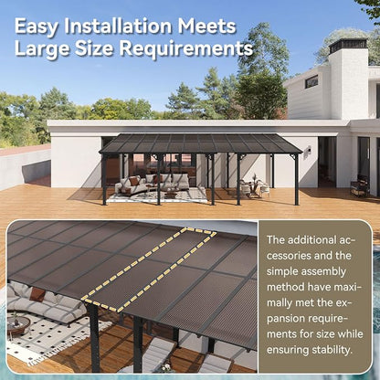 Aoxun 24’x10’ Gazebo for Patio, Gazebo Pergola - Image 3