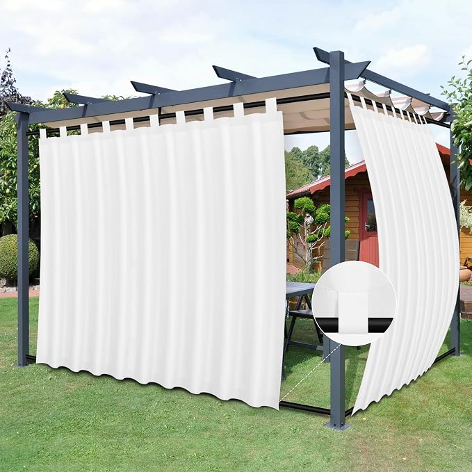 Easy-Going Outdoor Patio Curtains 2 Panels, 110x108 inch, Porch and Pergola by Easy-Going