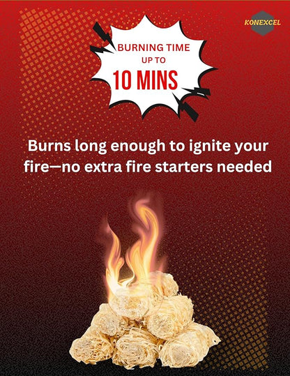 130 pcs Large Fire Starters, Natural Fire Starter for Campfires, Firestarters for Grill & Chimney Charcoal Starter. Firestarter Fireplace, Grilling, BBQ, Pellet Stove, Wood, Fire Pit, Smoker