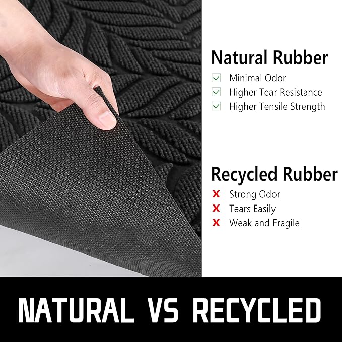 Yimobra 47x32 Large Door Mat Outdoor Indoor, All-Season Waterproof Door Mat Outside Entrance, All-Weather Non-Slip Outside Doormat for Garage Patio Entryway, Black