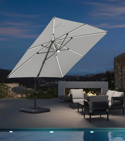PURPLE LEAF Cantilever Patio Umbrella 10' x 10' by PURPLELEAF