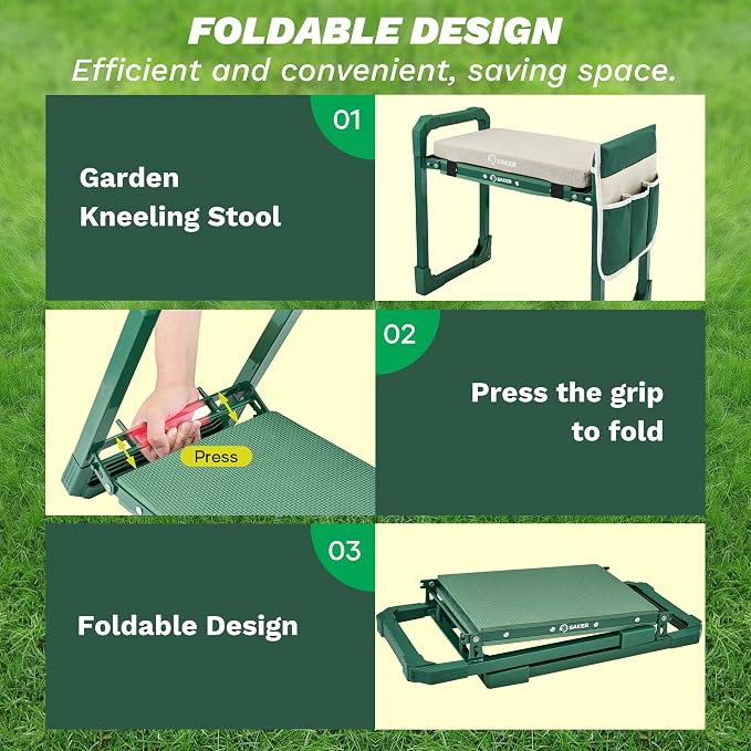 Saker Garden Kneeler and Seat Foldable Gardening Stool - Image 7