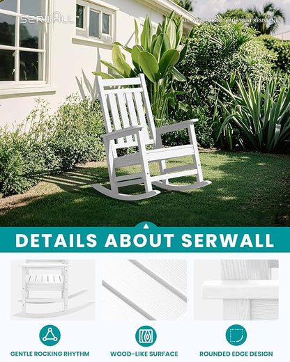 SERWALL Oversized Rocking Chair, Outdoor Rocking Chair - Image 5
