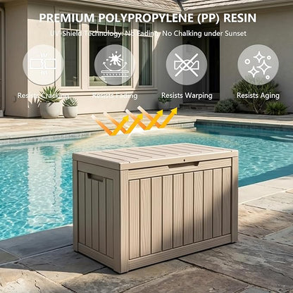 Outdoor Storage Box, 50 Gallon Waterproof Deck Box, Snap-Together Storage Bin - Image 5
