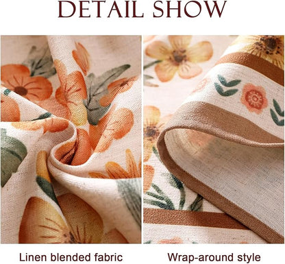 Designer Vintage Linen Extra Long Rectangle Tablecloth,William Morris Floral Soft and Durable Table Cloth,Decor Table Cover for Kitchen,Dining,Thanksgiving,Christmas,63"*110"-Athea