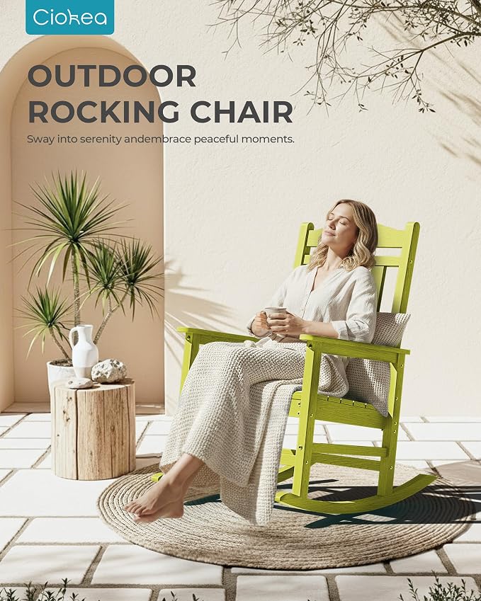 Oversized Outdoor Rocking Chairs Set of 4, 380lbs Heavy-Duty Large Patio Rocker - Image 7