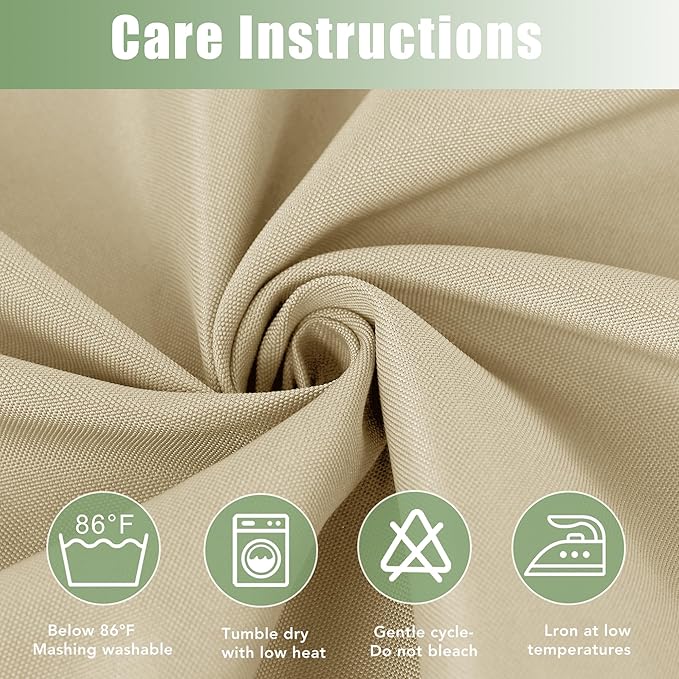 Extra Wide Outdoor Curtains for Patio Waterproof 6 Pcs 110x95 Inch Cream | - Image 6