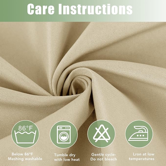 HolidayIdeas Outdoor Curtains for Patio Waterproof 8 Pcs 54x84 Inch Cream | - Image 6