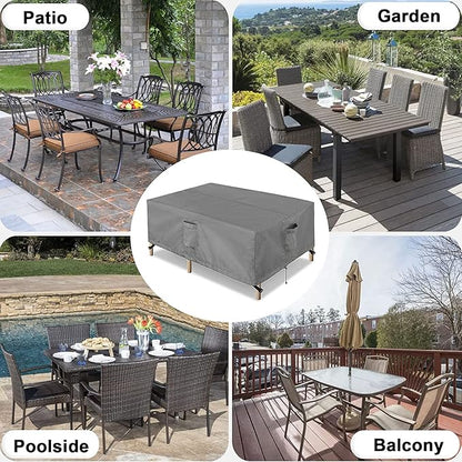 OutdoorLines Outdoor Waterproof Patio Table Furniture Set Covers - Square Couch Sectional Cover Outside Weatherproof Patio Furniture Covering for Deck, Lawn and Backyard 126" L x 126" W x 32" H, Grey