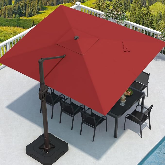 9' X 12' Cantilever Patio Umbrella Rectangular Outdoor Umbrellas | Heavy Duty by MPLShade