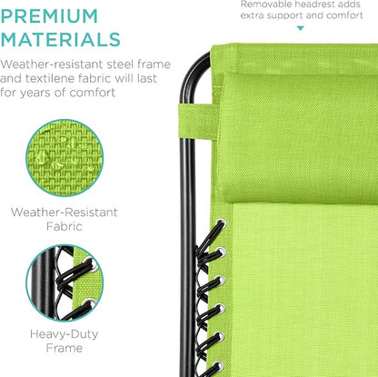Best Choice Products Set of 2 Adjustable Steel Mesh Zero Gravity Lounge Chair - Image 7