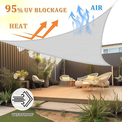 Shade&Beyond Triangle Sun Shade Sail 15'X15'X21' Permeable Canopy Light Grey - Image 2