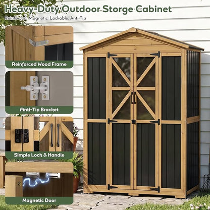 Extra Large Outdoor Storage Cabinet Weatherproof, Garden Shed - Image 5