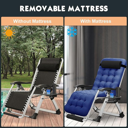 MOPHOTO Zero Gravity Chair Oversize, Outdoor Padded Lounge Chair - Image 6