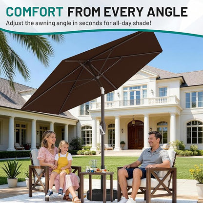 7.5FT Patio Umbrella Table Market Umbrella w/Tilt and Crank, Heavy-Duty Outdoor - Image 6