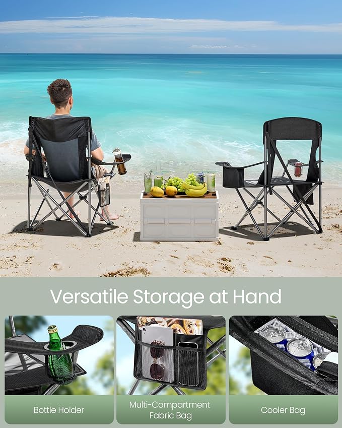 SONGMICS Camping Chair, Folding Oversized Chair, Comfortable and Heavy-Duty - Image 5