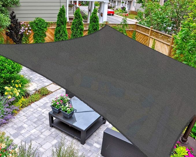 AsterOutdoor Sun Shade Sail Rectangle 10' x 13' UV Block Canopy by AsterOutdoor