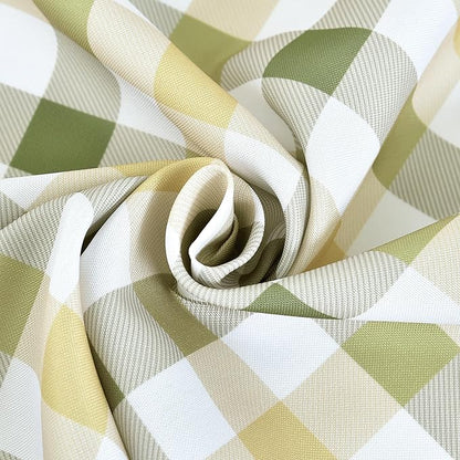 Classic Gingham Plaid Tablecloth Fabric - Rectangular 58x102 Inch Water Resistant Checked Table Cloth for Indoor/Outdoor Use - Table Cover for Kitchen, Picnics, Gardens, and Parties