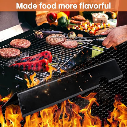 Porcelain-Enameled Grill Flavorizer Bar Heat Plates with 2 Pack Stainless Steel Cooking Grates Grill Replacement Parts for Weber Genesis II 300 Series E-310 E-315 E-330 E-335 S-310 S-335