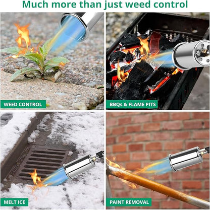 Sondiko Propane Torch Weed Burner, High Output Weed Torch Flamethrower, 30" Detachable Long Arm Heavy Duty Blow Torch For Garden, Wood, Ice, Snow, Melting(PROPANE TANK NOT INCLUDED)